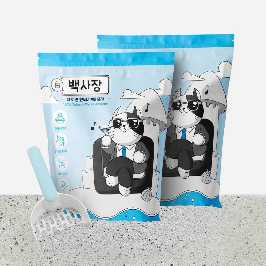 백사장 가성비 고양이모래 무향 벤토나이트 6kg x 2개