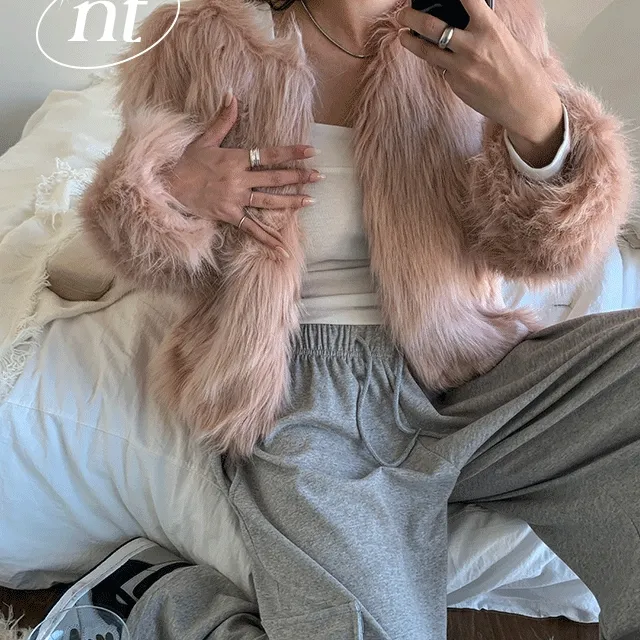 high-quality 쇼링드 앙고라 페이크 퍼자켓 4COLOR