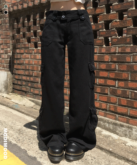 [데일리힙💖/모델추천] 카고 투버클 세미 와이드 팬츠-2color