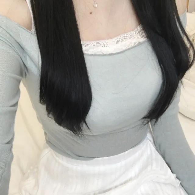 [러블리]시스루 오픈숄더 티셔츠