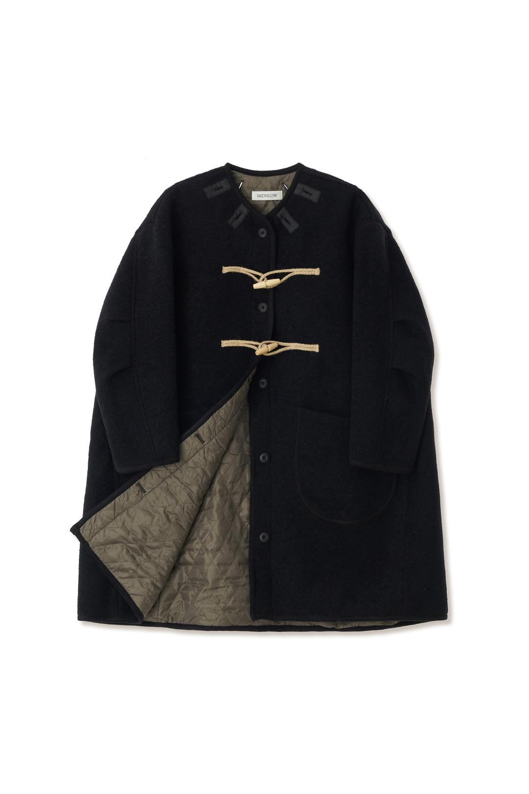 [일시품절] ALPACA MILITARY DUFFLE COAT BLACK