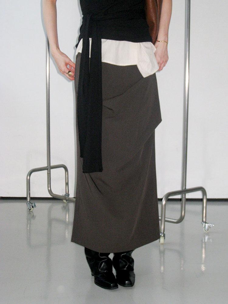 유어즈 ZENO Shirring Long Skirt 제노 셔링 롱 스커트