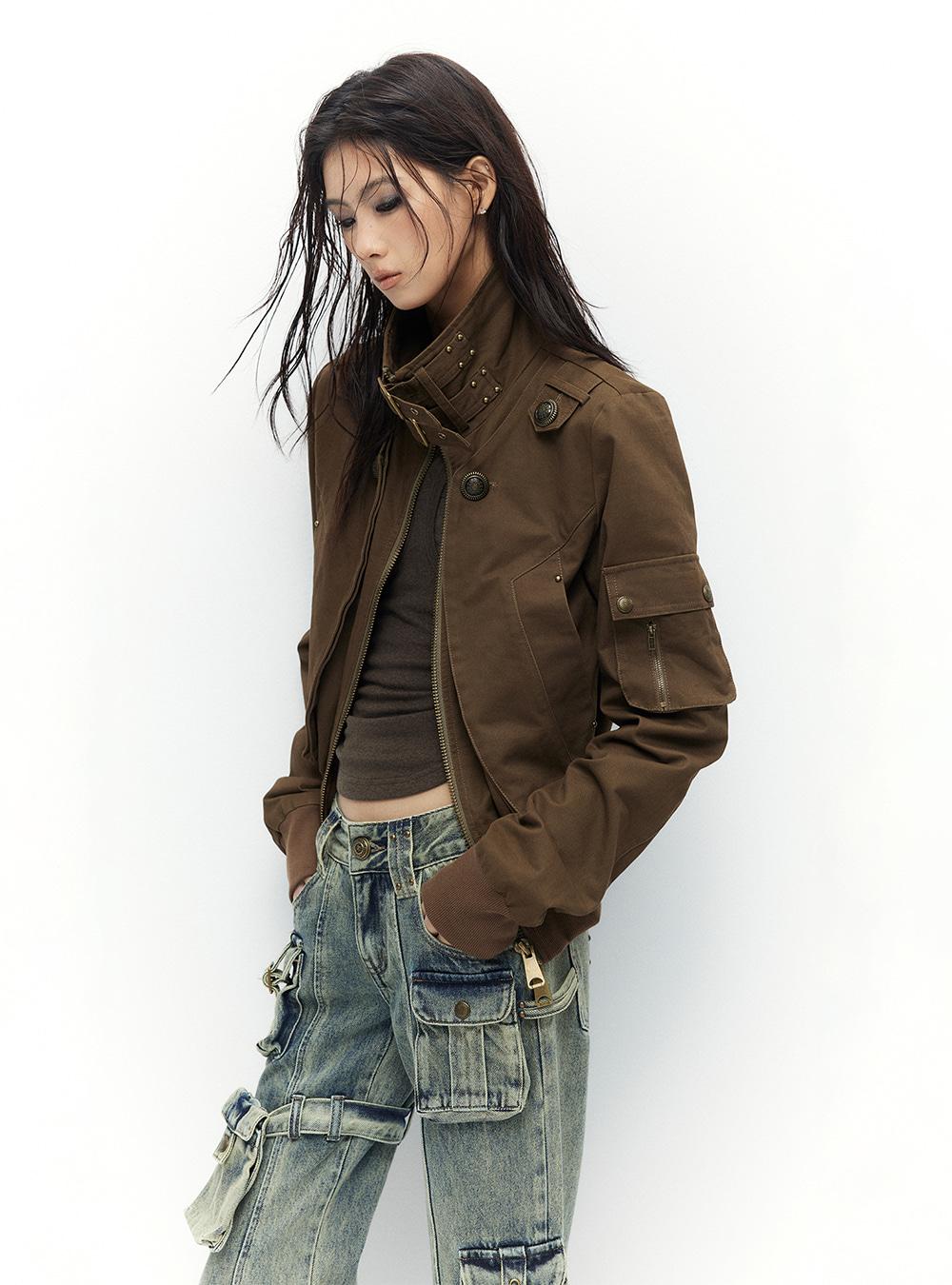 Workwear Shoulder Strap Short Jacket