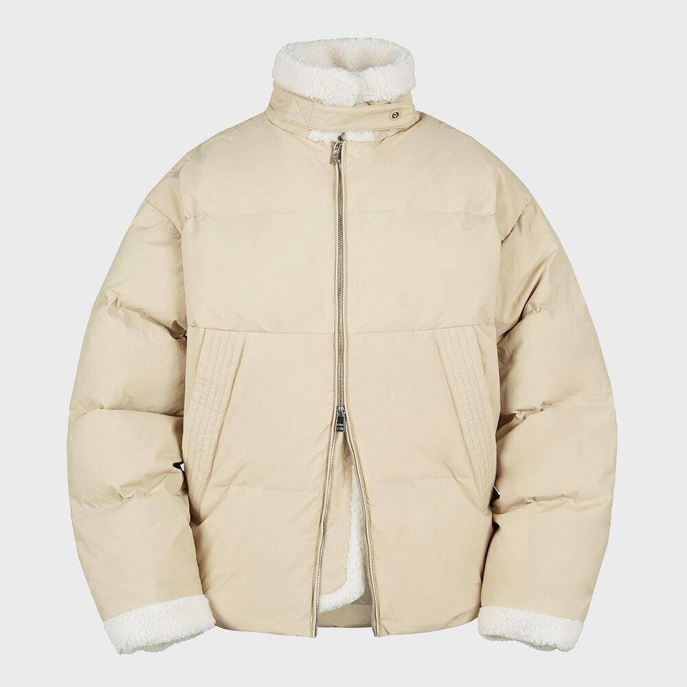 플리스 양털 무톤 숏패딩_베이지