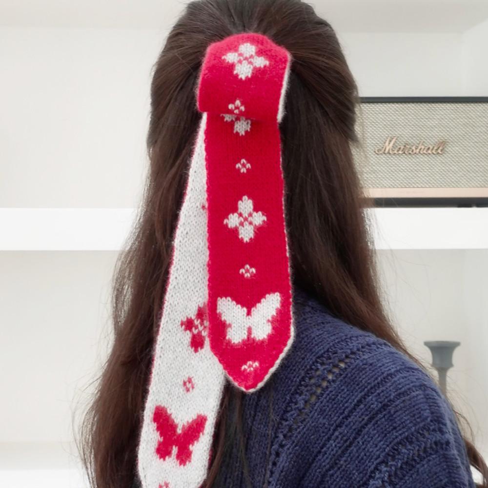 댕기 스카프 Daenggi Scarf 헤어 악세사리 스크런치 머리끈 리본 뜨개 도안 [세드나 니팅]