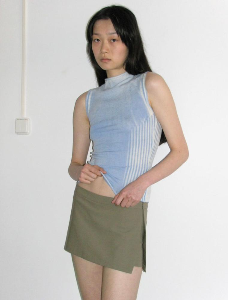 Paloma wool no 1370 Willie Sleeveless ribbed knitted top blue 팔로마울 윌리 슬리브리스 니트 탑