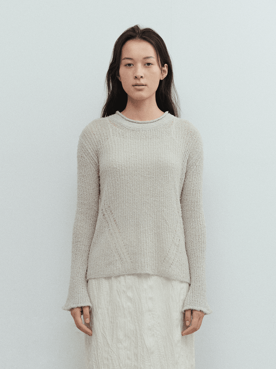 TVS COTTON NETTING KNIT TOP_MINT