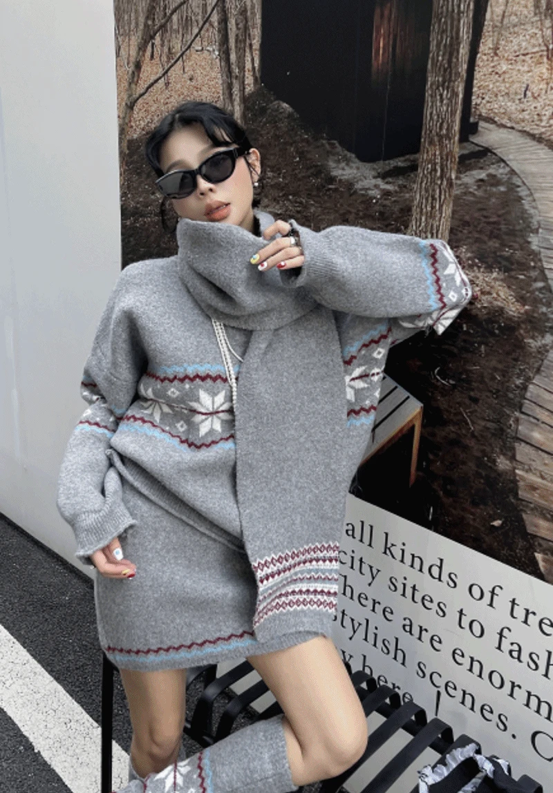 노르딕 니트 스커트 4세트(9001)