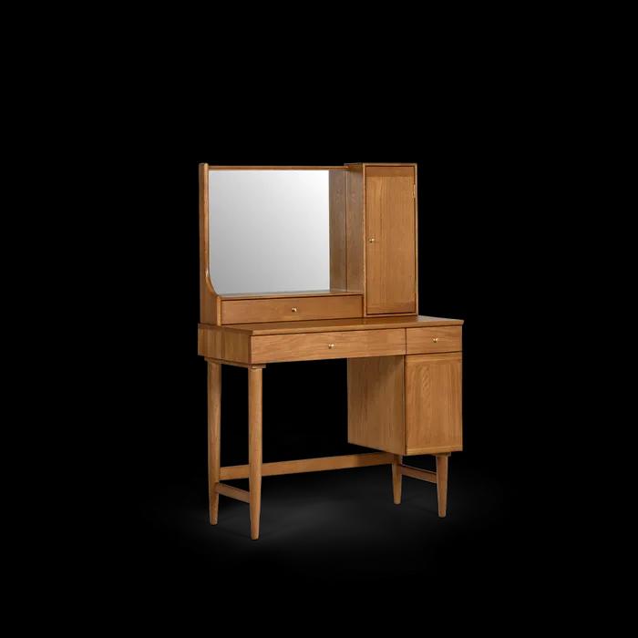 마일디 화장대 01 / 오크 원목 수납 콘솔