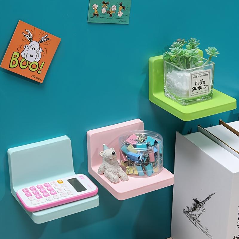 벽에 부착된 4개의 부동 선반, 펀치 없는 벽 수납 선반, 장식적인 벽 수납 랙, 욕실 주방 공부방 거실 침실 액세서리, 가정용 정리 및 수납 용품, 방 장식, 홈 장식