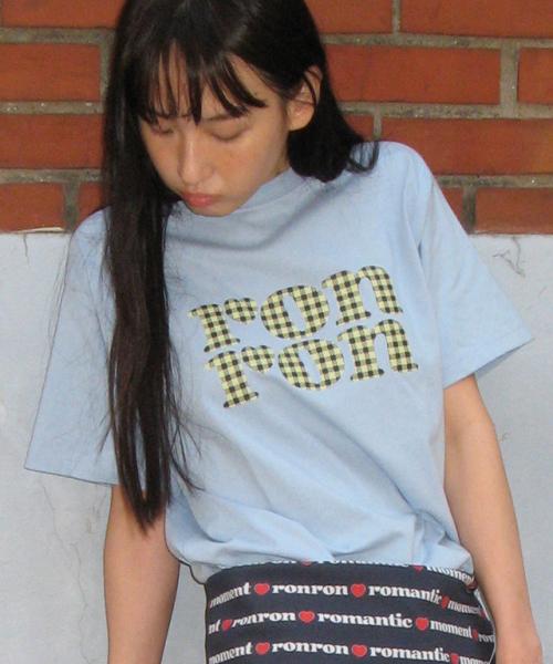 PATTERN LOGO BASIC FIT T SHIRT SOFT BLUE