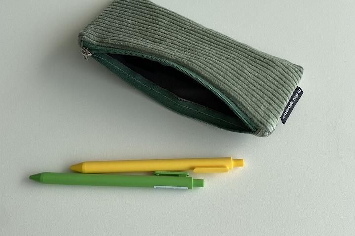 민트 골덴 필통(Mint corduroy pencil case)