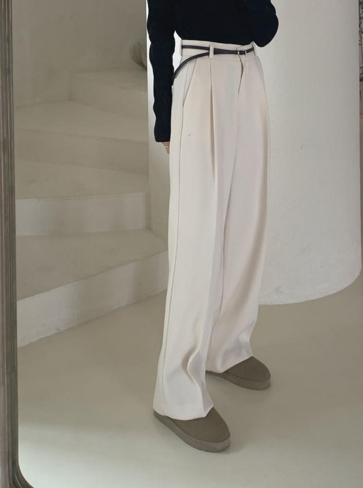 여자 핀턱슬랙스 원핀턱 베이직 스트레이트 슬랙스 (2color)