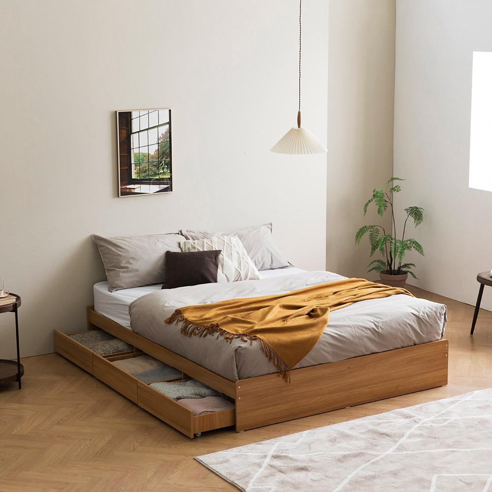 [고급매트 특가★]리샘 클로이 무헤드 수납침대 SS/Q