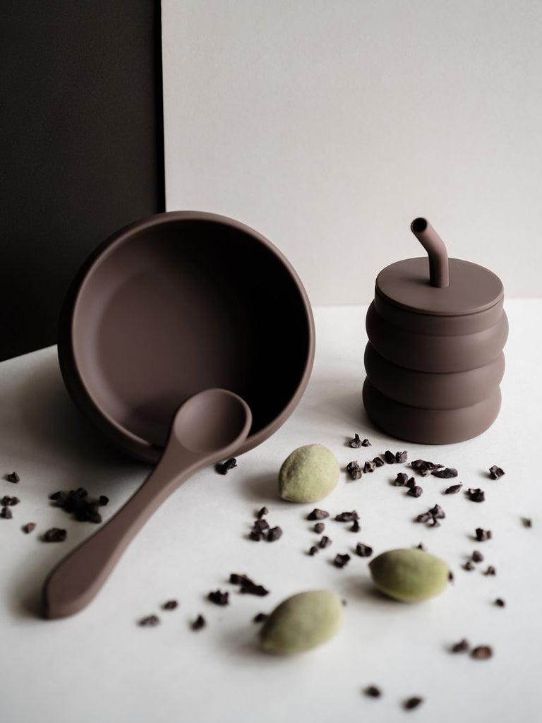 The Breakfast Set - Silicone Tableware - Almond Cacao