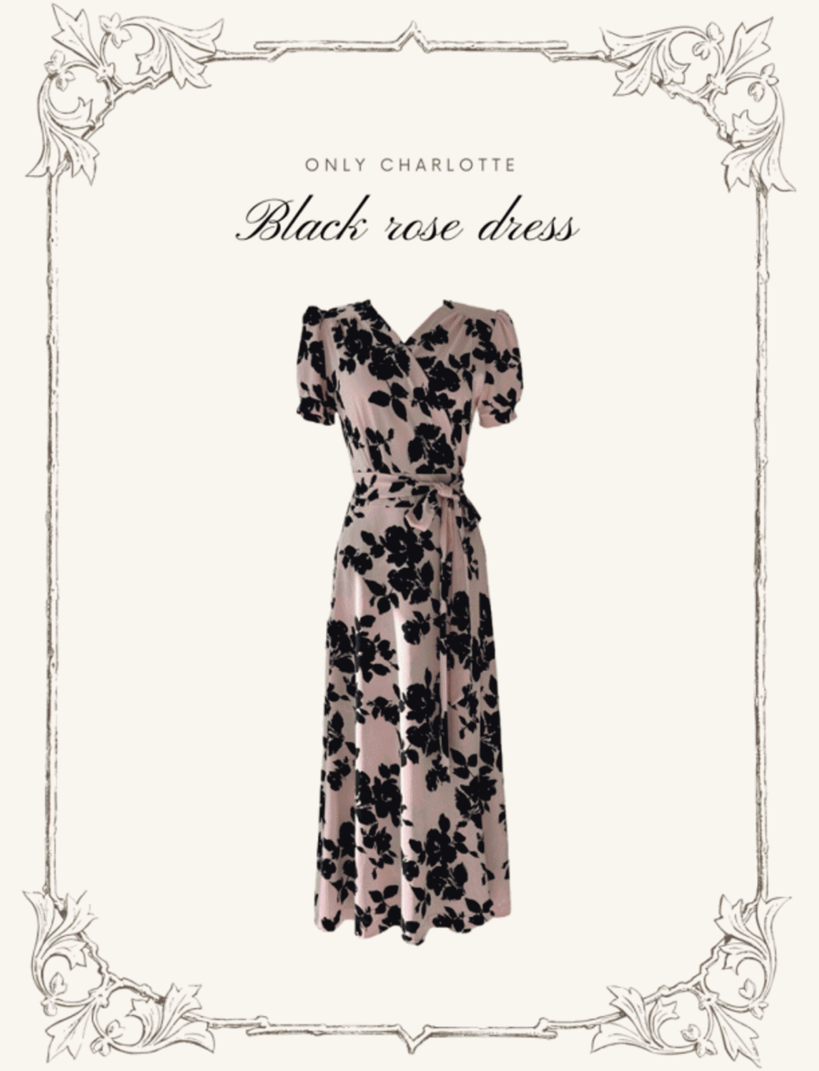 MADE 바캉스 블랙 로즈 맥시 랩원피스