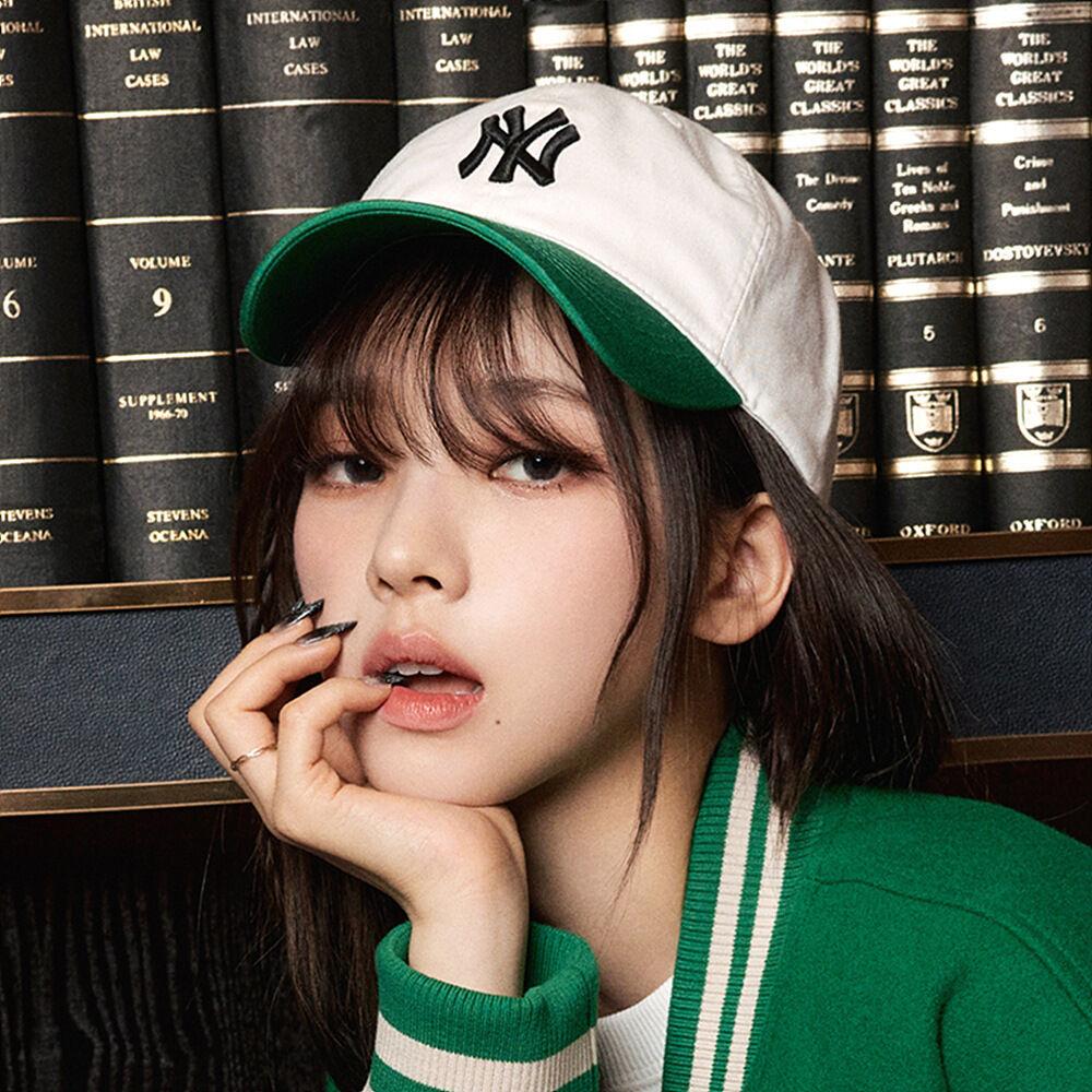 [에스파 카리나 착용] 베이직 배색 언스트럭쳐 볼캡 NY (Ptn.Green)