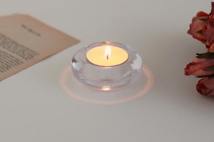 빈티지 엔틱 유리 캔들홀더 촛대 - 라운드 미니 유리 촛대