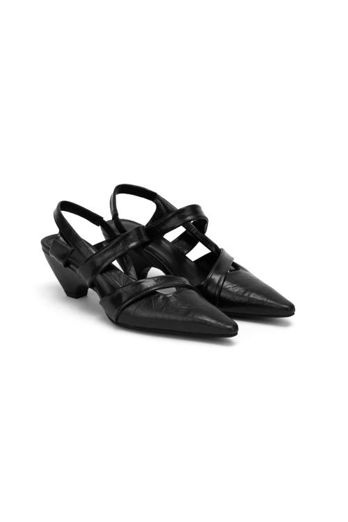 ROPE STRAP SLINGBACK IN BLACK