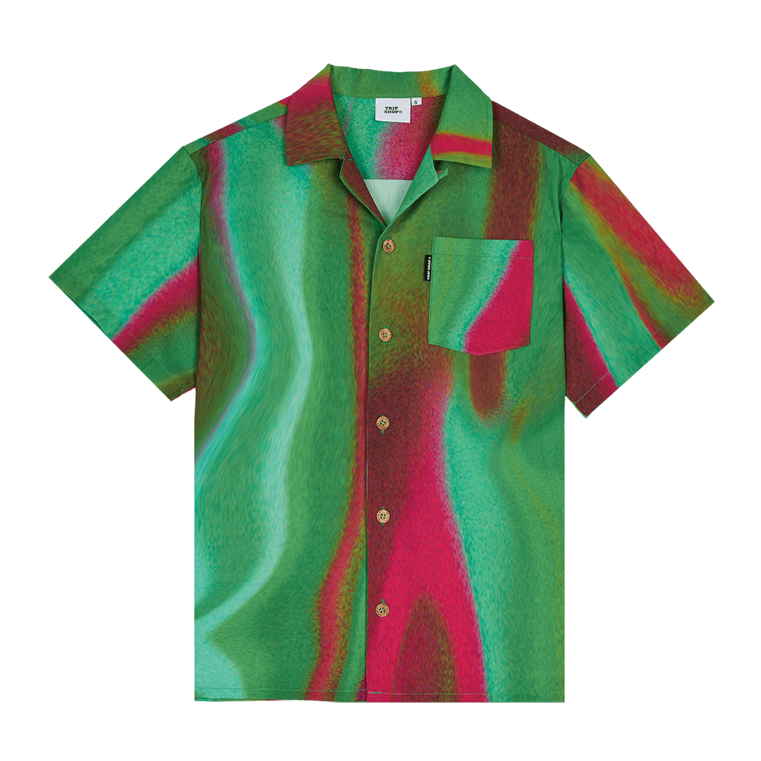 WATER PRINT HAWAIIAN SHIRT