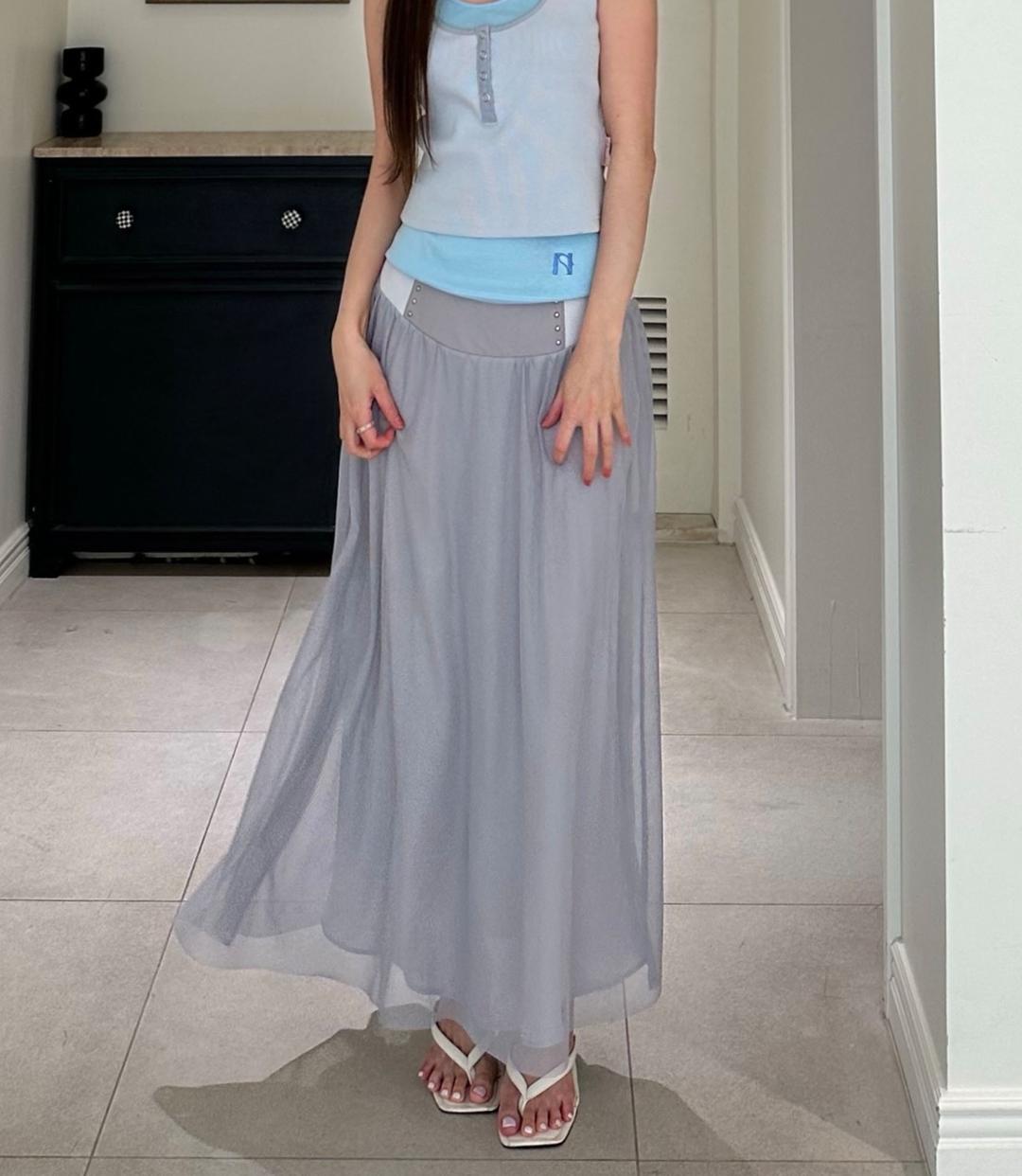 Jenny cubic chiffon long skirt