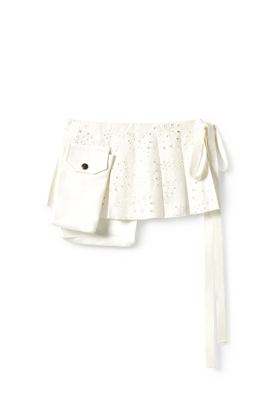 EYELET LACE POCKET WRAP SKIRT