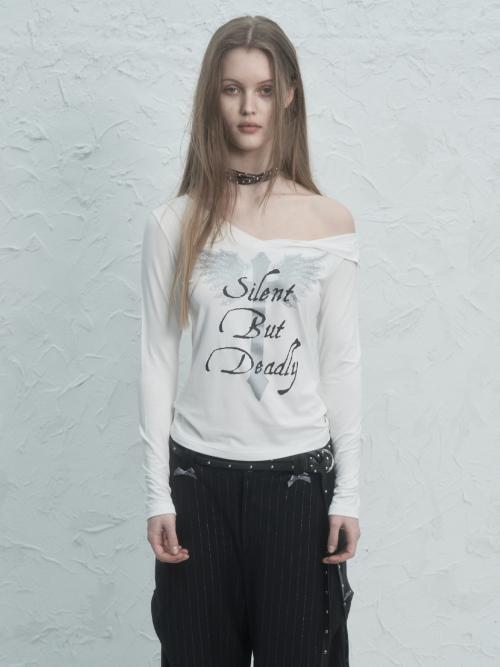 V-NECK CROSS TOP / WHITE