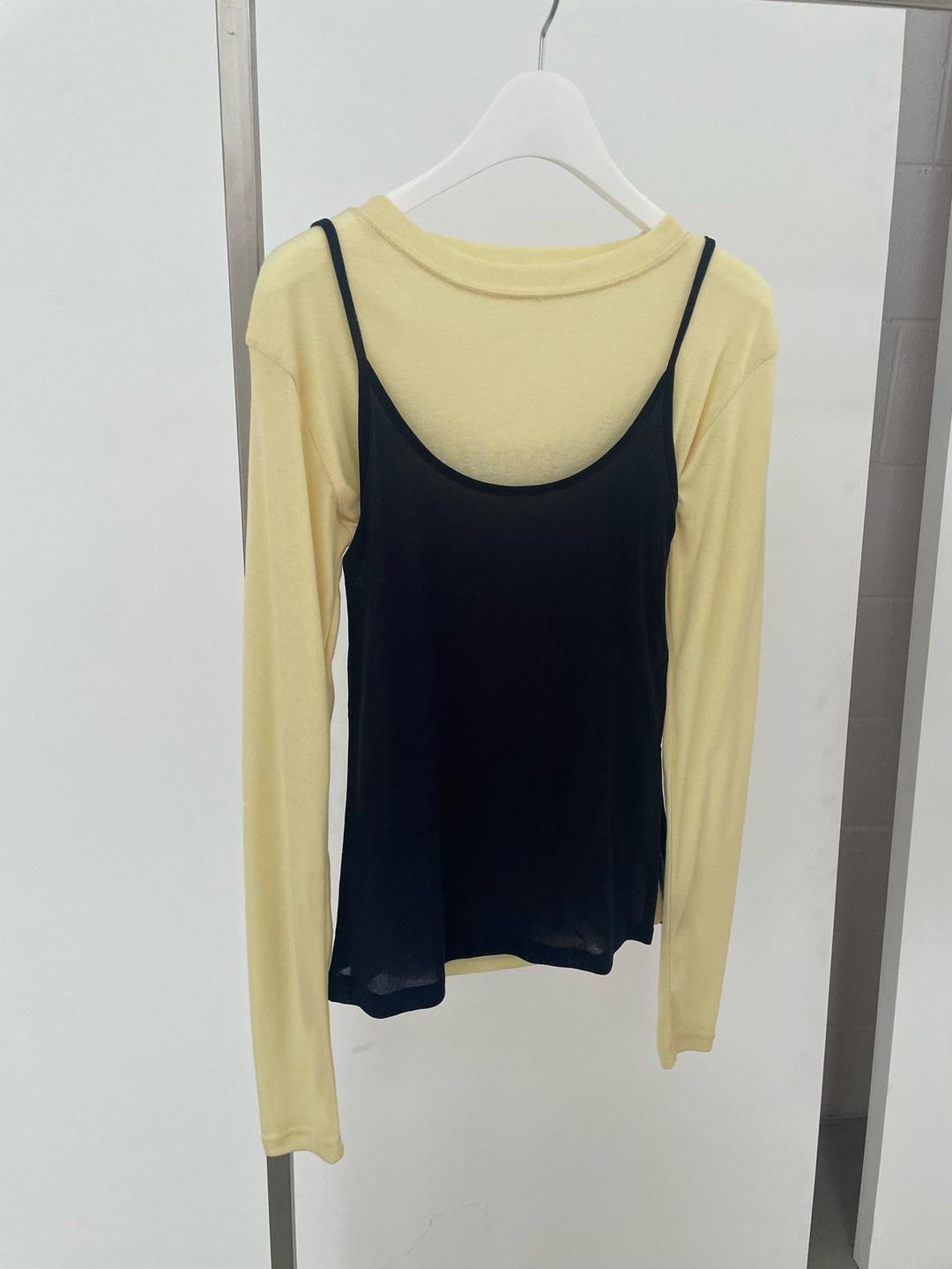PLAIN SHEER SLEEVELESS & TOP SET (3C)