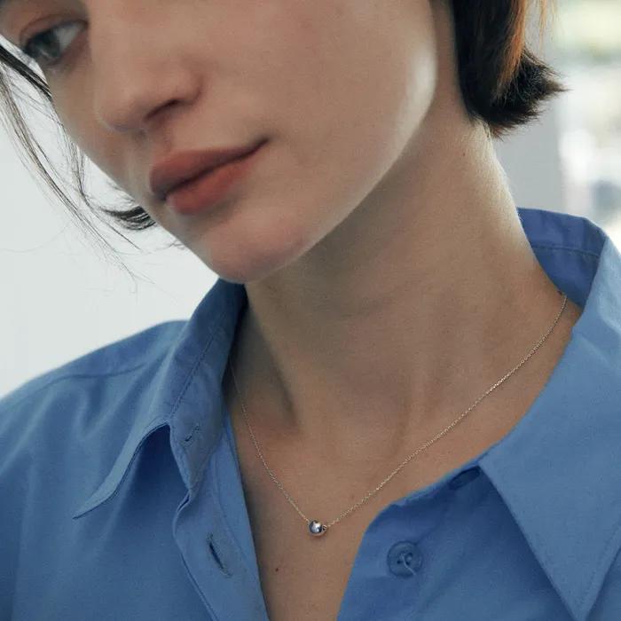 [925 silver] Un.silver.173 / simple ball necklace