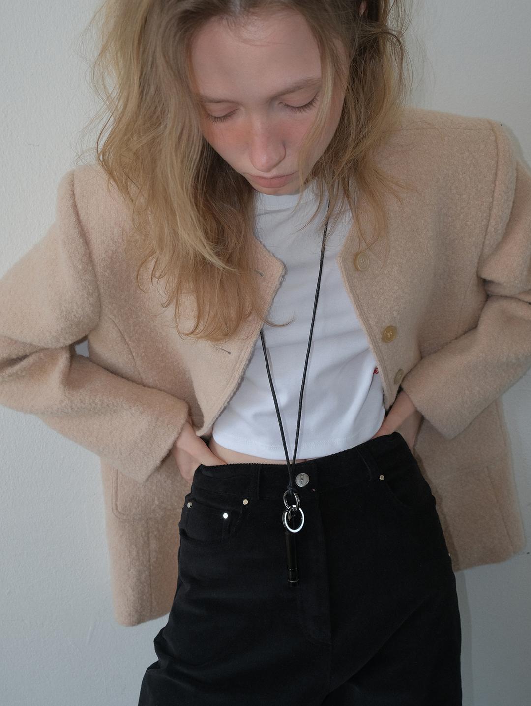 MAGNOLIA OVERFIT TWEED JACKET - PINK