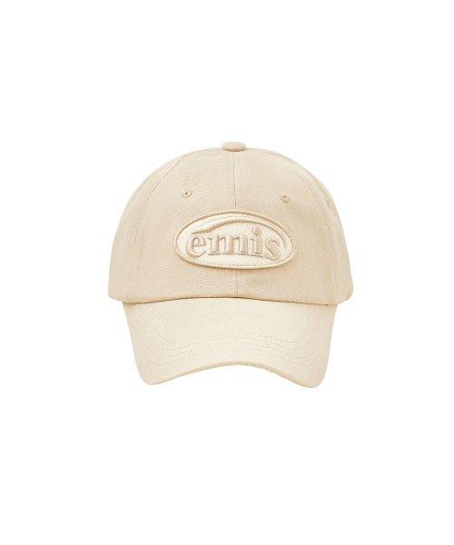 TONE ON TONE WAPPEN BALL CAP-BEIGE