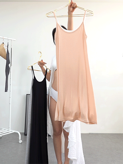 [숏/미디/롱] 비치는 옷에 이너 롱나시