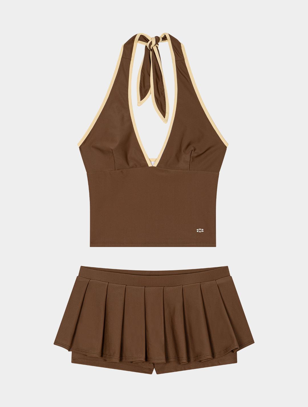 Peony Line Bikini (Brown)