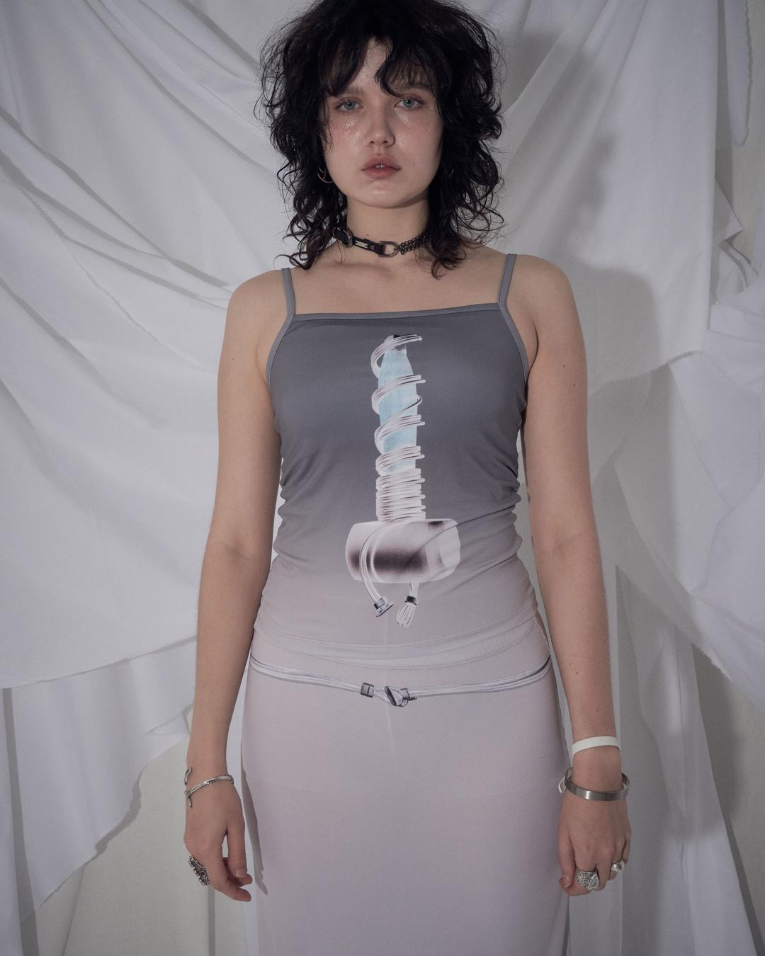 MEG MALLET TANK TOP(GREY)