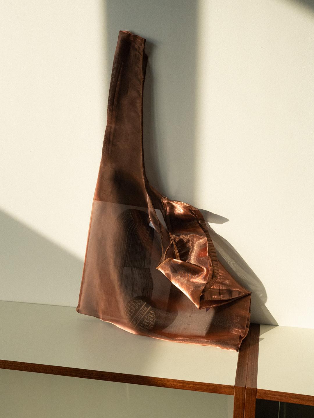 hyē summer organza sac - copper brown