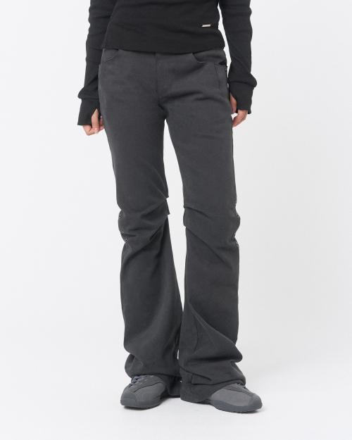 Shifted snap pants CHARCOAL