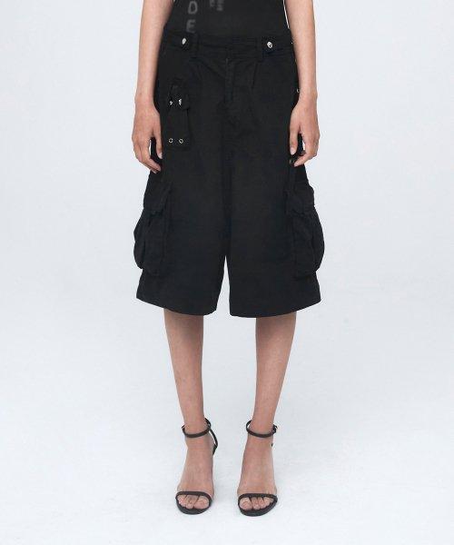 나체(NACHE)  WASHING CARGO HALF PANTS (UNISEX) BLACK - 사이즈 & 후기 | 무신사