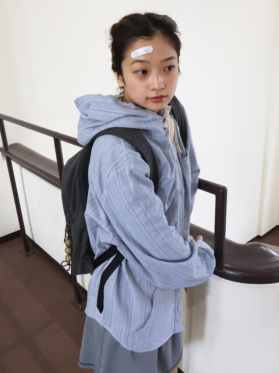 [2차 재입고 5/7 이후 순차 배송] HARU HOODIE SHIRT DENIM STRIPE