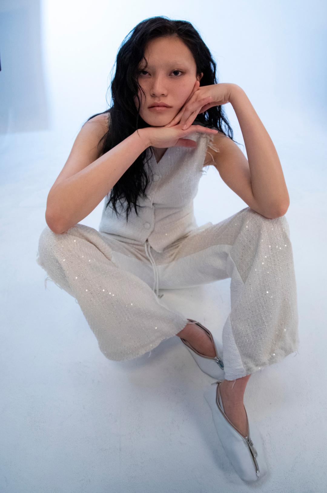 [4/18일 예약배송] G_REVERSAL TWEED PANTS / IVORY