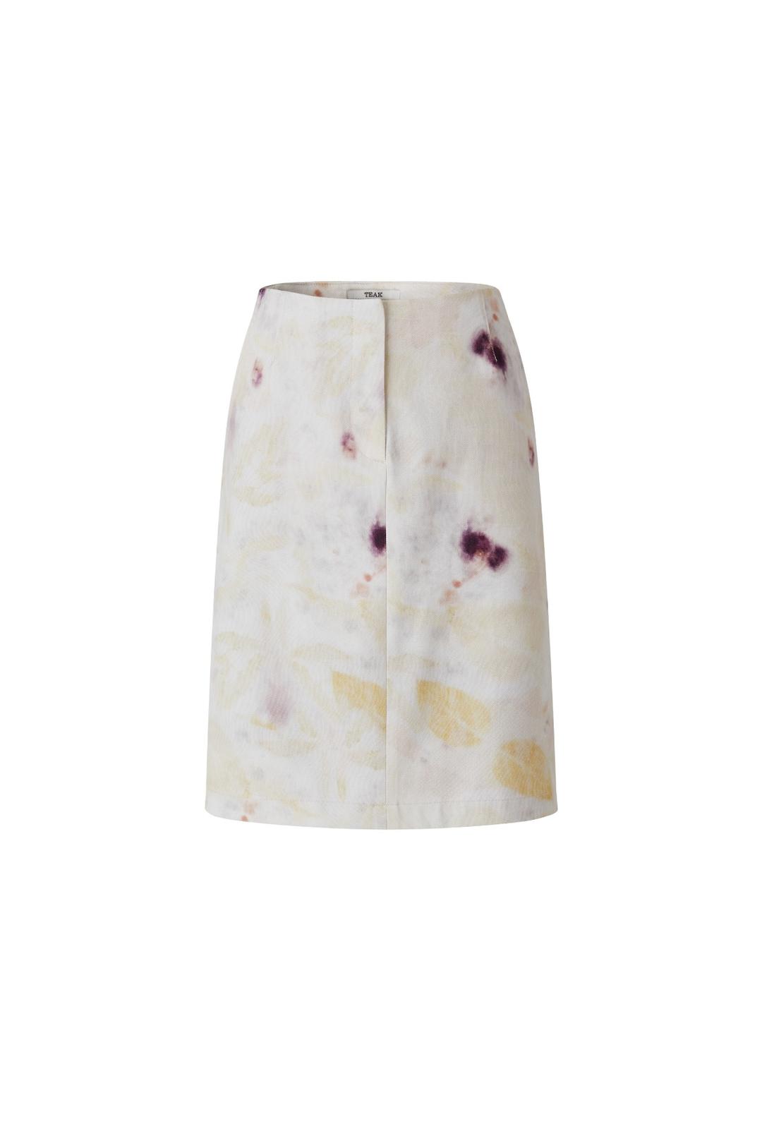 COTTON DENIM SKIRT (LEAF IVORY)