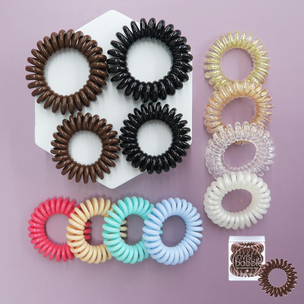 인비지보블 명품 자국안남는 스프링 전화선 여자 머리 헤어 고무줄 팔찌 얇은 머리끈 헤어링