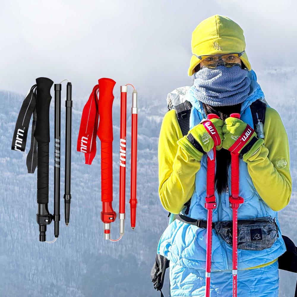 rnrn 등산스틱 접이식 듀랄루민 노르딕워킹 등산용 스틱 지팡이