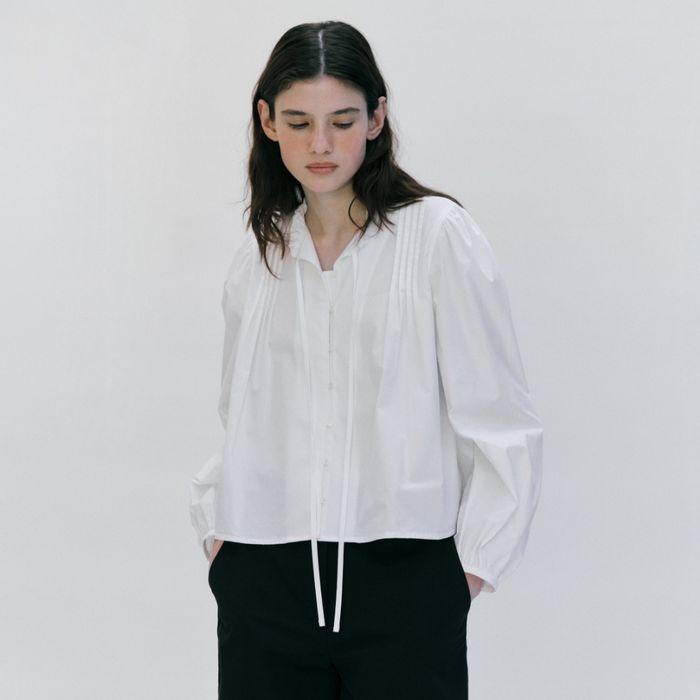 frill blouse - white