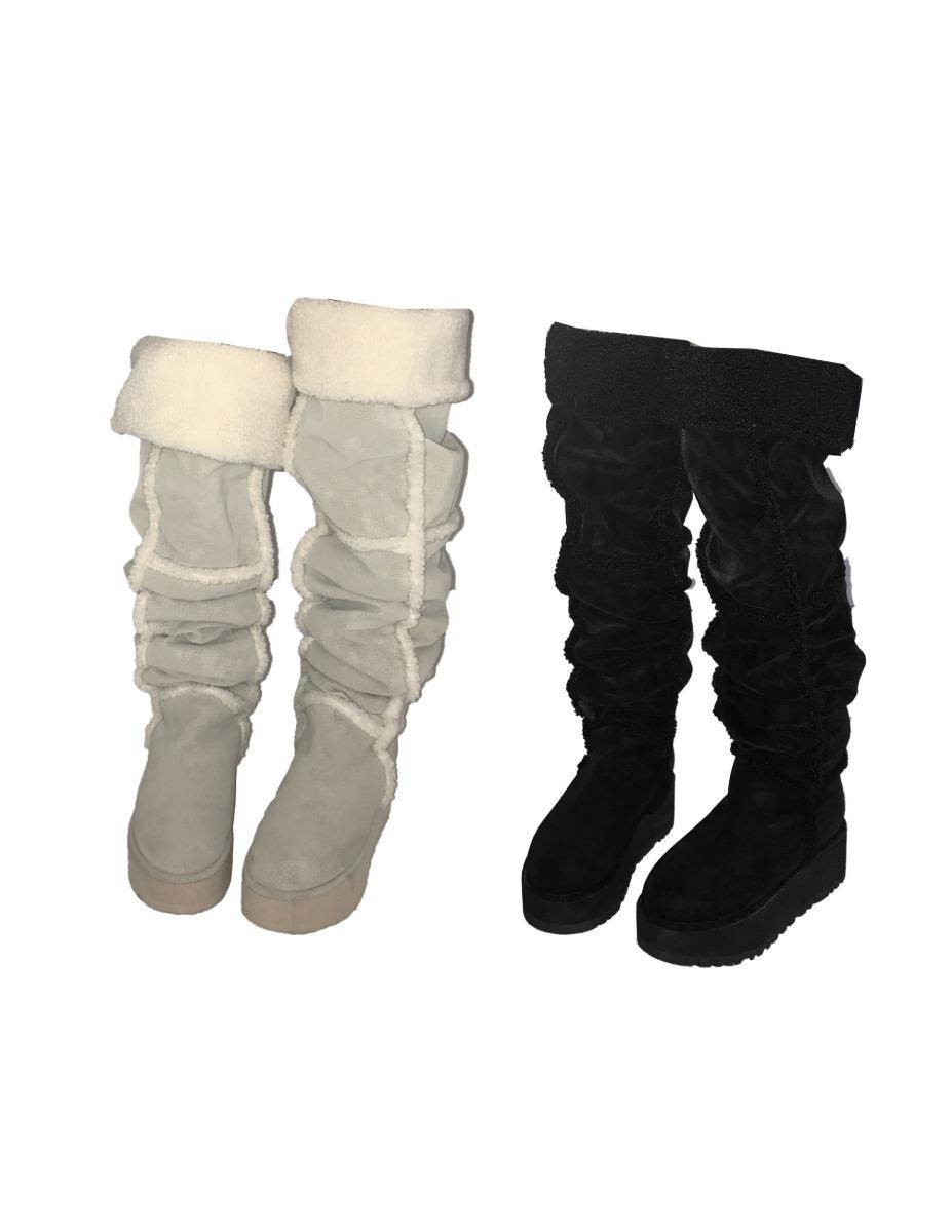twin fleece long boots (2 color)