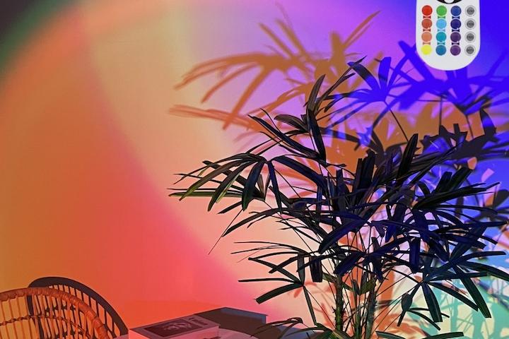16컬러 RGB 선셋 석양 노을 오로라 홈바 집들이선물 조명 무드등+렌즈 증정 (kc인증)