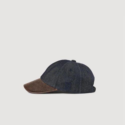 Casquette en denim et cuir | Sandro FR