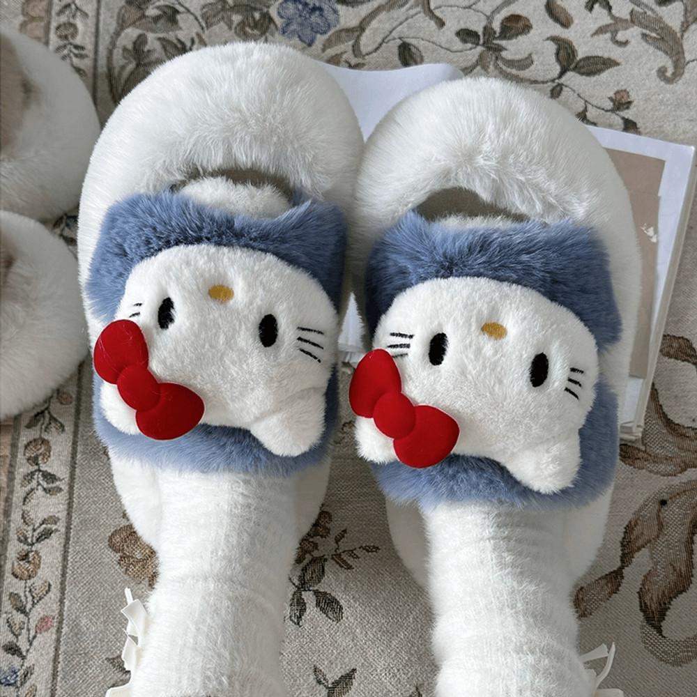러블리 키티 퍼 슬리퍼 가을 겨울 따뜻한 실내화