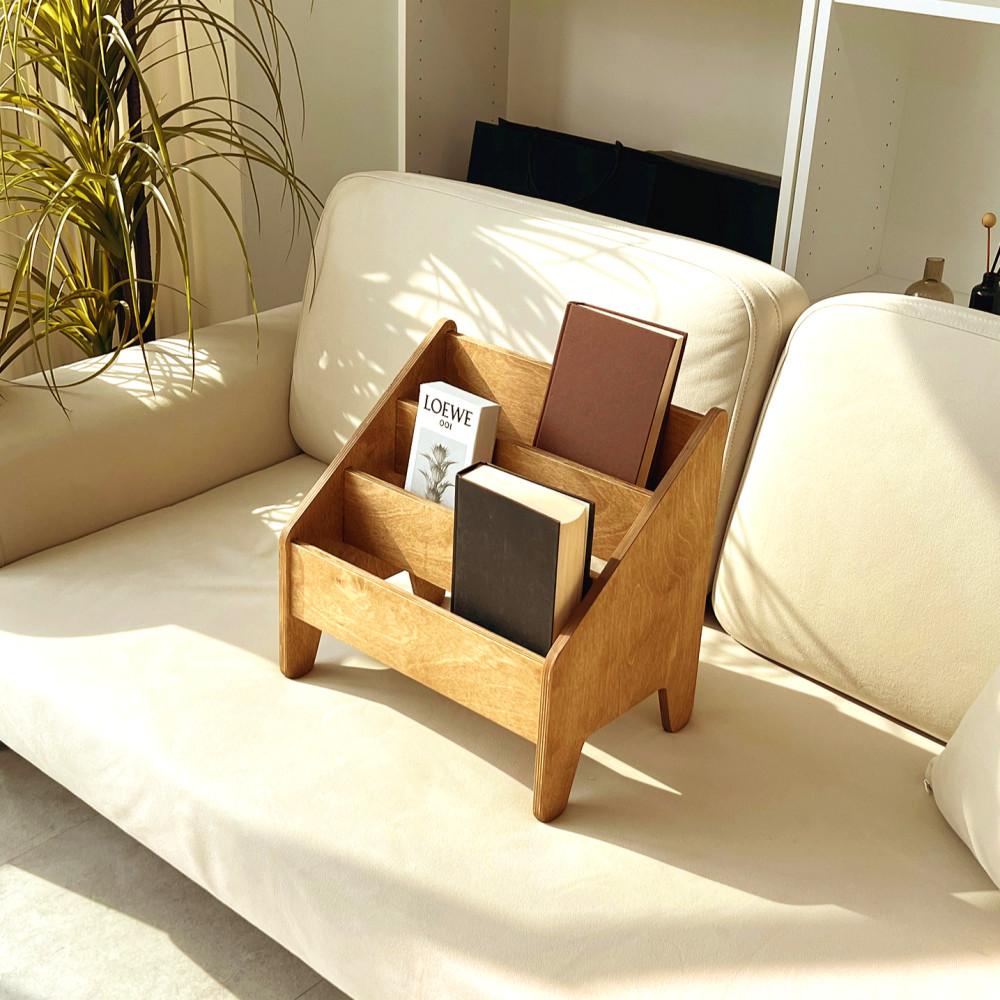 노라 미니 3칸 책꽂이 책상 위 책장 책상용 원목 책꽂이