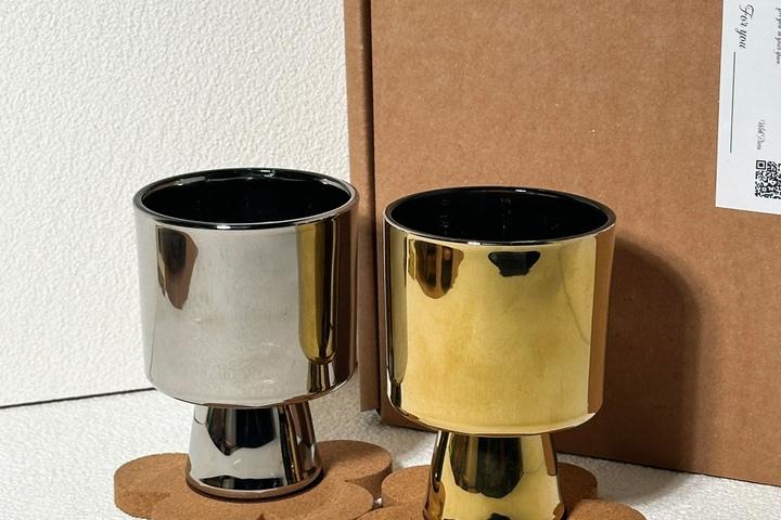 유리컵 세트 집들이선물 결혼선물 위스키잔 온더락 예쁜 홈카페 잔 골드 실버 콘컵