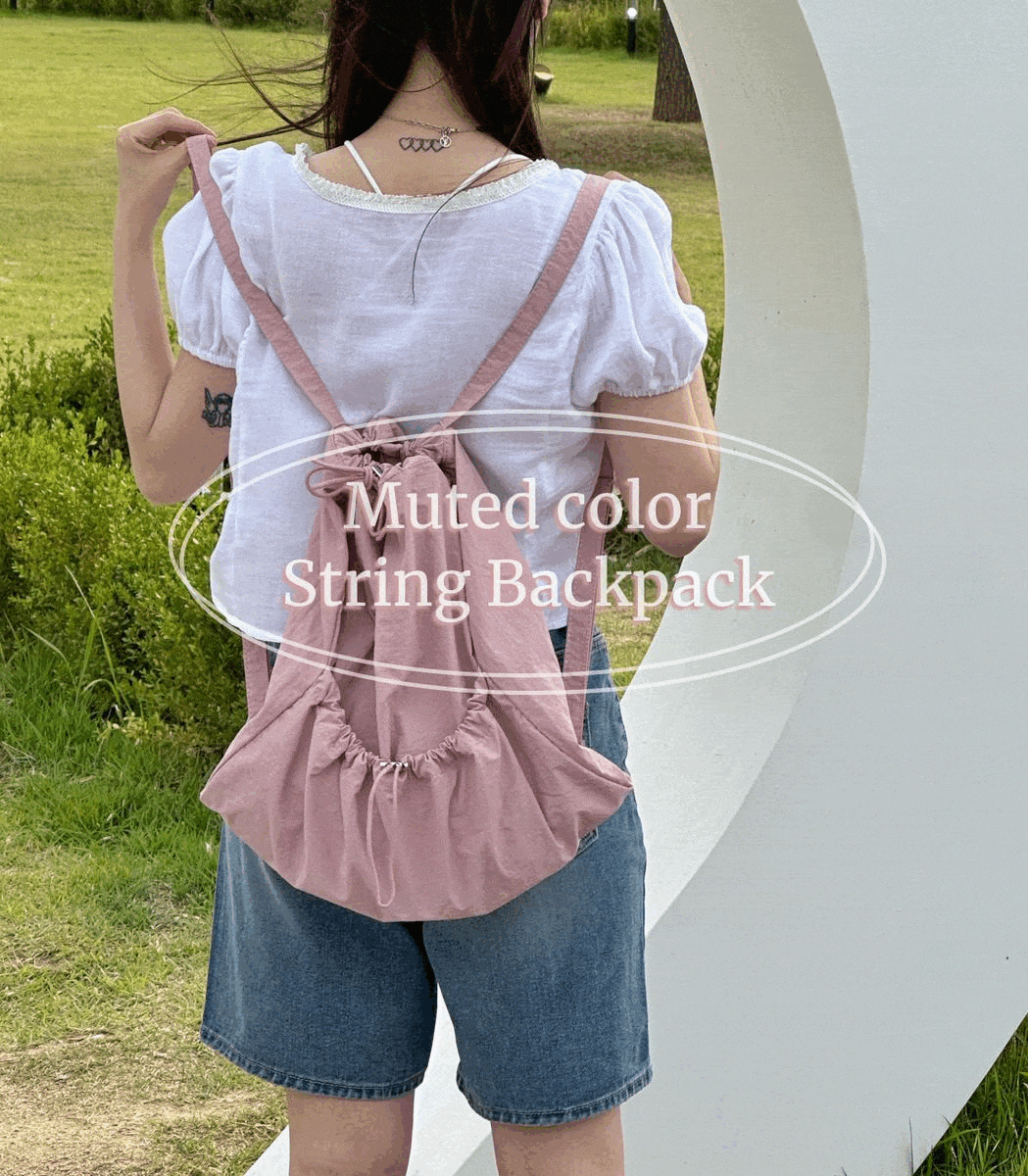[데일리] 뮤트 컬러 스트링 백팩